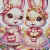 Cute Blonde Bunnies Diamond Painting