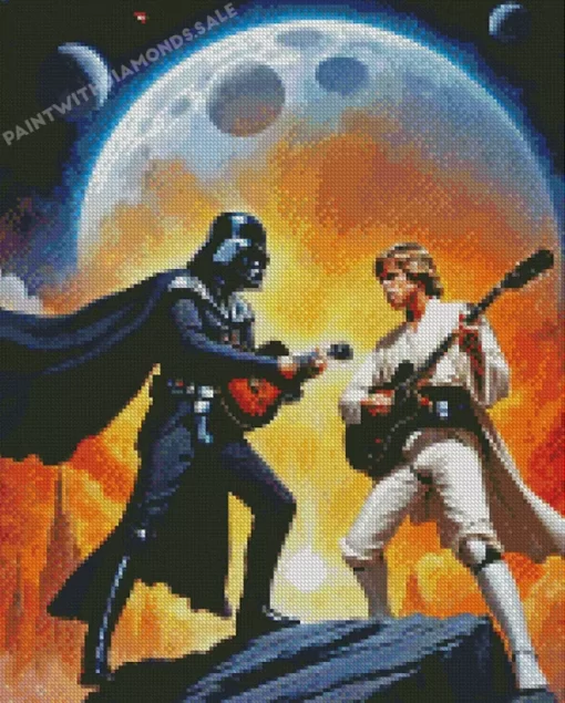 Darth Vader And Luke Playing Guitar diamond paints