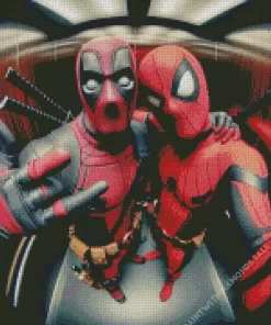 Deadpool And Spider Man Selfie Diamond Paintings