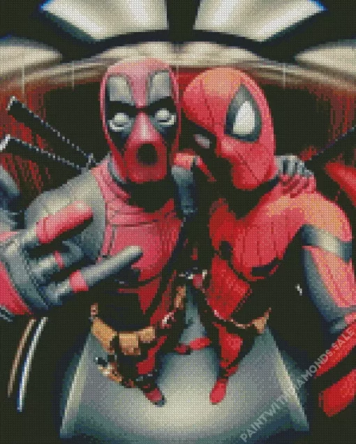 Deadpool And Spider Man Selfie Diamond Paintings