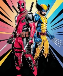 Deadpool and wolverine Diamond With Numbers