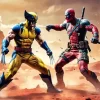 Deadpool vs Deadpool Fight Diamond With Numbers