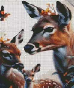 Deer With Butterflies Diamond Painting