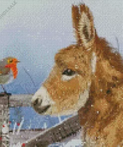 Donkey And Robin Diamond Painting