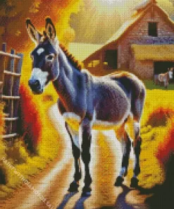 Donkey In Farm Diamond Painting