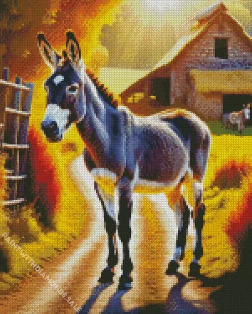 Donkey In Farm Diamond Painting