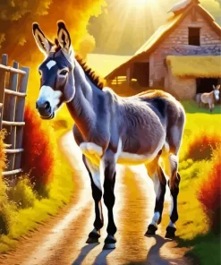 Donkey In Farm Diamond Painting