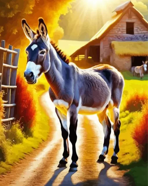 Donkey In Farm Diamond Painting