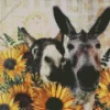 Donkeys And Sunflowers Diamond Painting