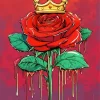 Dripping Red Rose With Crown Diamond Painting