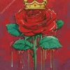 Dripping Red Rose With Crown Diamond Painting