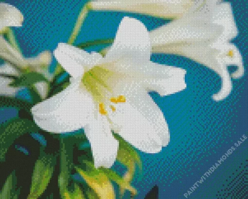 Easter Lilies Close Up Diamond Painting