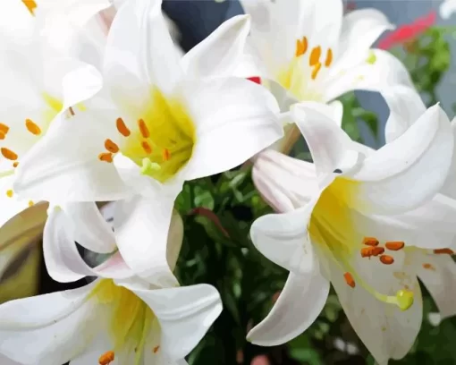 Easter Lilies Flowers Diamond Painting