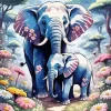 Elephants And Flowers Diamond Painting