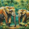 Elephants Art Diamond Painting