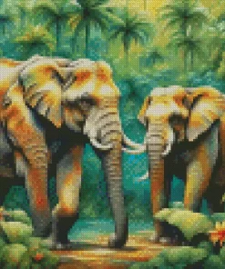 Elephants Art Diamond Painting