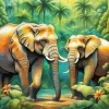 Elephants Art Diamond Painting