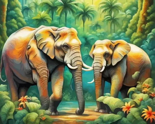 Elephants Art Diamond Painting