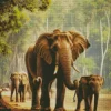 Elephants Family Diamond Painting