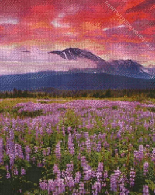 Field Of Lupine Diamond Painting