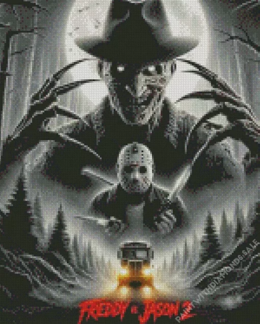 Freddy Vs Jason Poster Diamond Dotz