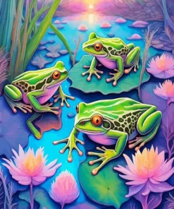 Frogs Family Diamond Painting