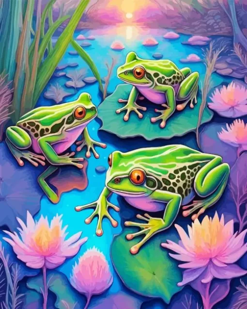 Frogs Family Diamond Painting