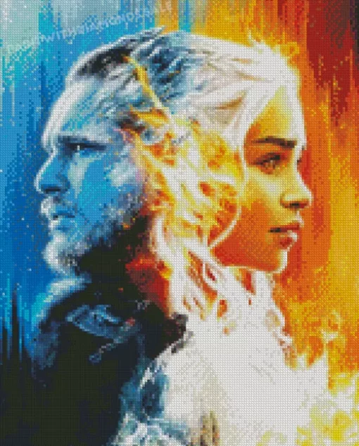 GOT jon snow and daenerys tergaryen diamond dotz