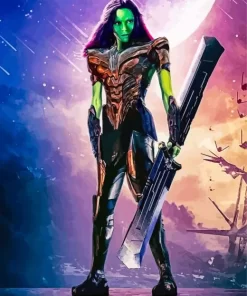 Gamora Guardians of the Galaxy Diamond With Numbers