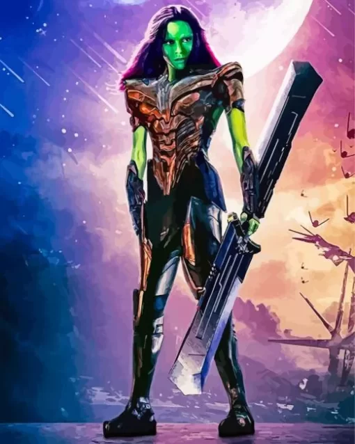 Gamora Guardians of the Galaxy Diamond With Numbers