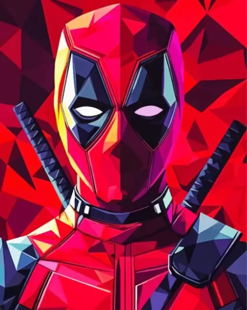 Geometric Deadpool Diamond With Numbers