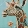 Giraffe With Flowers Diamond Painting