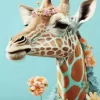 Giraffe With Flowers Diamond Painting