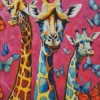 Giraffes And Butterflies Diamond Painting