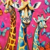 Giraffes And Butterflies Diamond Painting