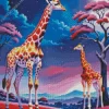 Giraffes At Night Diamond Painting