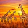 Giraffes At Sunset Diamond Painting