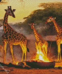 Giraffes Family Diamond Painting