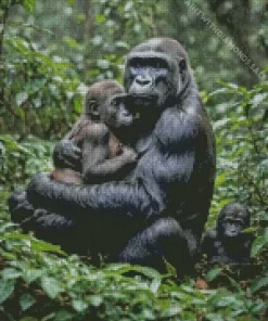 Gorilla Mother And Baby Diamond Painting