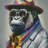 Gorilla With Glasses Diamond Painting