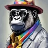 Gorilla With Glasses Diamond Painting