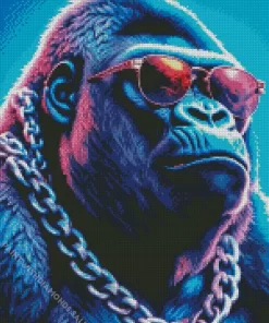 Gorilla With Sunglasses Diamond Painting