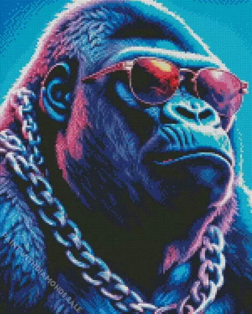 Gorilla With Sunglasses Diamond Painting