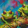 Green Frogs Art Diamond Painting