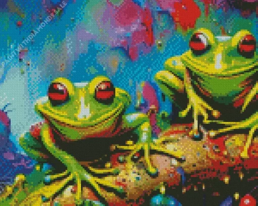 Green Frogs Art Diamond Painting