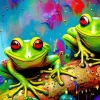 Green Frogs Art Diamond Painting