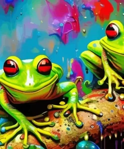 Green Frogs Art Diamond Painting