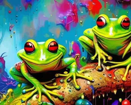 Green Frogs Art Diamond Painting