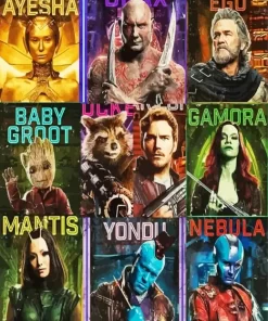 Guardians of the Galaxy Characters Diamond With Numbers