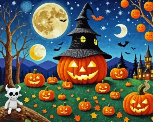 Halloween Art Pumpkin Diamond Paintings